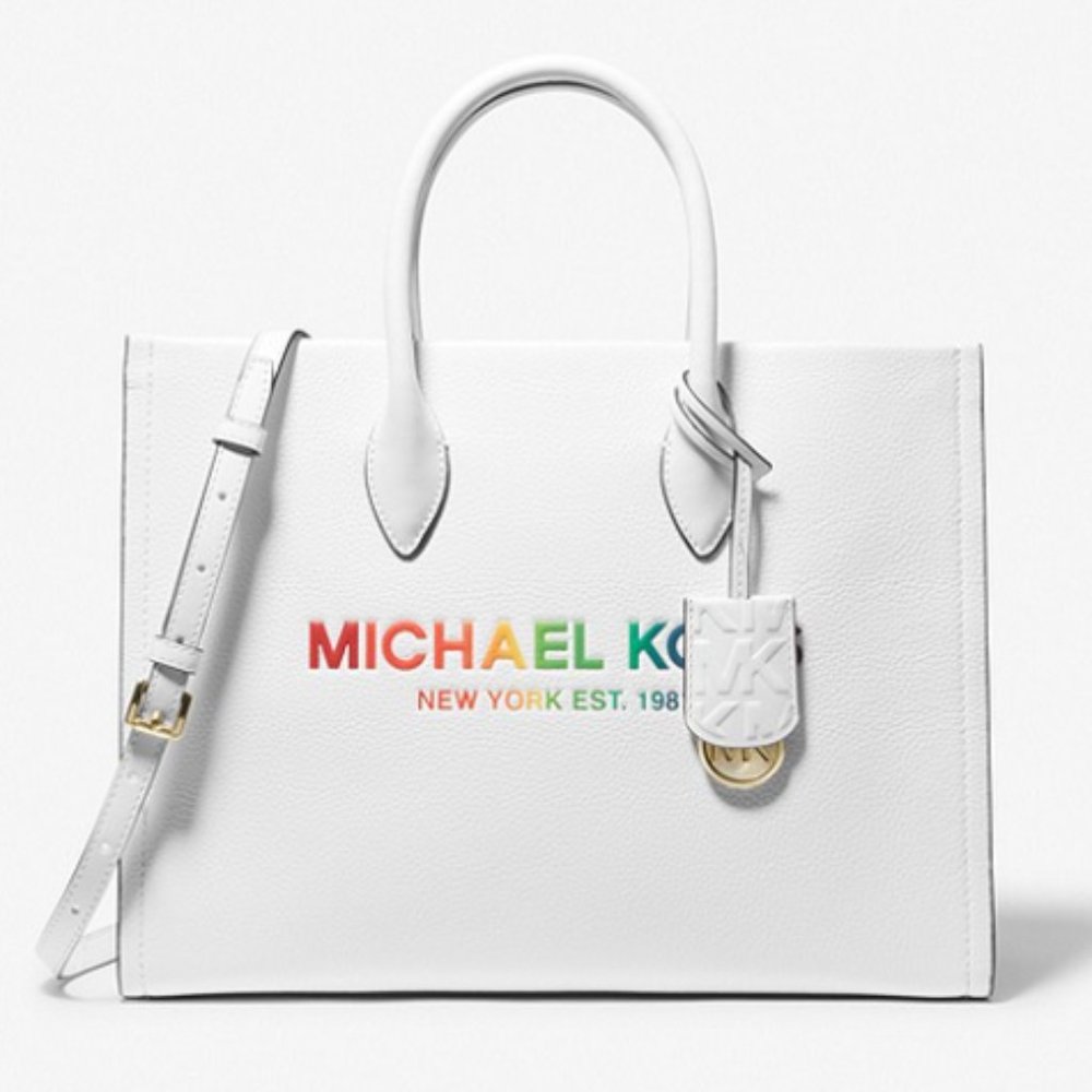 Michael Kors PRIDE Mirella Medium Pebbled Leather Tote Bag